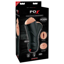 Double Penetration Vibrating Stroker Light/Black maszturbátor