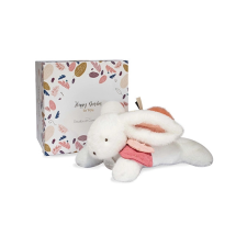 Doudou díszdobozos plüss nyuszi sötét rózsaszín pompommal 25 cm plüssfigura