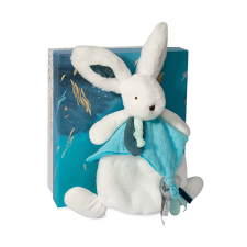 Doudou et Compagnie Paris Doudou Ajándék készlet - Plüss nyuszi szundikendővel 25 cm kék készségfejlesztő
