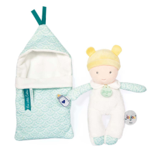 Doudou Jolijou Paris Doudou Jolijou játék baba takaróban 20 cm 1 db türkiz baba