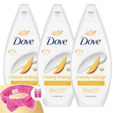 DOVE Krémtusfürdő Creamy Indulge 3x450ml + Ajándék Hajpánt kozmetikai ajándékcsomag