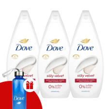DOVE Silky Velvet Krémtusfürdő 3x720ml + Ajándék Dove Kulacs tusfürdők