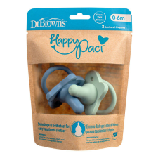 DR.BROWN'S Cumisüveg HappyPaci 0-6m 2db, kék/zöld (PS12008) cumi