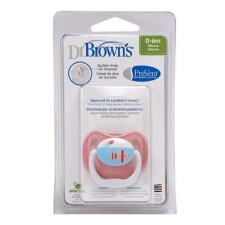 Dr. Browns PreVent vákummentes fogszabályzós játszócumi pink halacska 0-6hó cumi