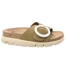 DR.FEET 16028 -as női Dr Feet bőr papucs - cappuccino
