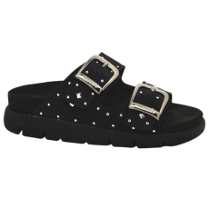 DR.FEET 16034 -es női Dr Feet bőr papucs - fekete
