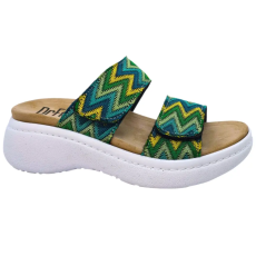 DR.FEET 21012 -es női Dr Feet bőr papucs - zold mintas
