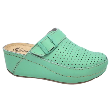 DR.FEET 3021 -es női Dr Feet bőr papucs - zold női papucs