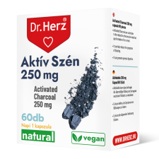 DR Herz Aktív Szén 250 mg 60 db kapszula doboz vitamin és táplálékkiegészítő