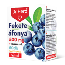Dr.herz fekete áfonya 500mg+szerves cink kapszula 60 db gyógyhatású készítmény