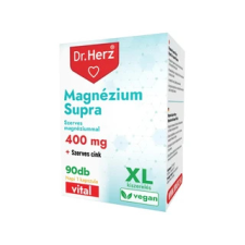Dr. Herz Magnézium Supra 400mg+ Szerves cink kapszula doboz XL 90db vitamin és táplálékkiegészítő