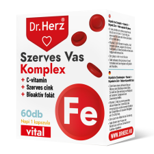  Dr.herz szerves vas komplex+c-vitamin+szerves cink+folát kapszula 60 db gyógyhatású készítmény