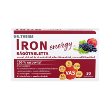  Dr. Theiss Iron Energy Édesítővel Rágótabletta Alma-Szőlő ízű 30db vitamin és táplálékkiegészítő