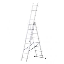  DRABEST HOME 3x8 lépcsős multifunkcionális alumínium létra, kitolható, összecsukható létra és állvány