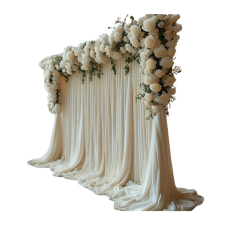  Drapált függöny virág- és levéldíszítéssel, 2 db – TM1375881 lakástextília