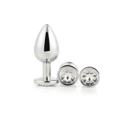 Dream Toys Gleaming Love - anál kúp dildó szett - ezüst (3 részes) műpénisz, dildó