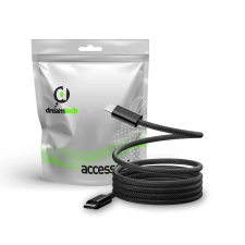 Dreamtech Mágneses fonott kábel fekete USB-C / USB-C 100W (130851) kábel és adapter