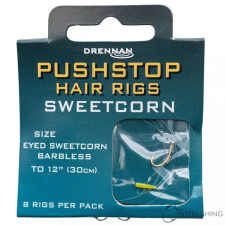 Drennan Pushstop Hair Rig Sweetcorn 14 előkötött horog horog