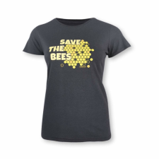 Dressa Save The Bees méhecskés biopamut női póló - sötétszürke női póló