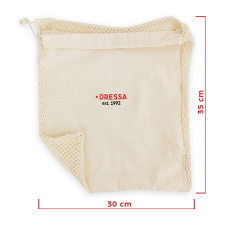 Dressa Shopping hálós összehúzható pamut textiltáska - közepes kézitáska és bőrönd