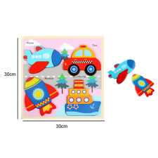 DREWNENE PUZZLE POJAZDY - Szórakoztató és Tanulságos Fa Puzzle puzzle, kirakós