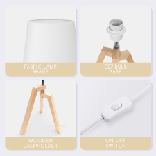  Drewniana lampa stołowa világítás