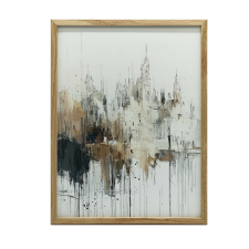 DRIP ART PICTURE GÓTIKAI TÁJ KERETBEN, SÖTÉTBARNA 50x70 CM grafika, keretezett kép