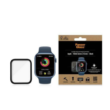DRO PanzerGlass lekerekített Apple Watch 7 45mm antibakteriális fekete képernyővédő fólia okosóra kellék