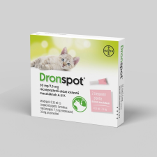 DronSpot 30 mg/7,5 mg rácsepegtető oldat kistestű macskáknak 2x élősködő elleni készítmény kutyáknak