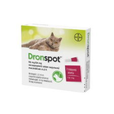 Dronspot rácsepegtető féreghajtó oldat nagytestű (5 - 8kg közötti) macskák számára 2pipetta/doboz élősködő elleni készítmény macskáknak