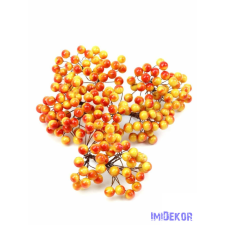  Drótos bogyó 1 cm - Narancsos Mix dekorációs kellék