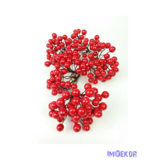  Drótos bogyó 1 cm - Piros dekorációs kellék