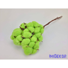  Drótos szárú gyapot 10db 5-6 cm fej - Világos Zöld dekorációs kellék