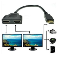  DUAL HDMI kábel HDMI elosztó - Ugyanaz a kép több kijelzőn hosszabbító, elosztó