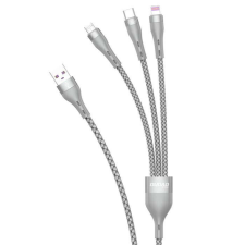 DUDAO L20X 3-in-1 65W villogó töltő kábel szürke kábel és adapter