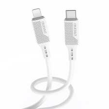 DUDAO L6S USB-C apa - Lightning apa 2.0 Adat és töltőkábel - Fehér (1m) kábel és adapter