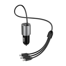 DUDAO R5Pro USB-A + 3in1 Autós töltő - Fekete (17W) mobiltelefon kellék