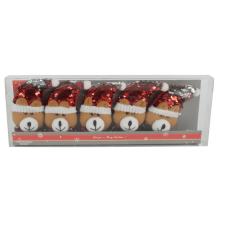 DUE ESSE 5 darabos felakasztható flitteres medve készlet, színváltós karácsonyi dekoráció