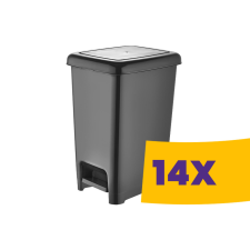 Dünya Slim pedálos szemetes Antracit 15L (Karton - 14 db) szemetes