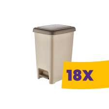 Dünya Slim pedálos szemetes Homok 10L (Karton - 18 db) szemetes