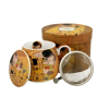 Duo Gift Porcelán bögre tetővel, fém szűrővel - 430 ml - Klimt: The Kiss