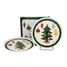 Duo Gift Porcelán desszerttányér szett, 2db-os, 13cm, dobozban, Around Christmas Tree konyhai eszköz