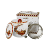 Duo Gift Porcelánbögre tetővel, fémszűrővel, 430ml, dobozban, Santa on Sleigh