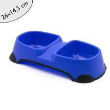 Dupla etető- és itatótál kutyáknak, gumitalppal - 26 cm kutyatál