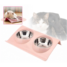  Dupla etetőtál kutyáknak macskáknak pink MDA119A kutyatál