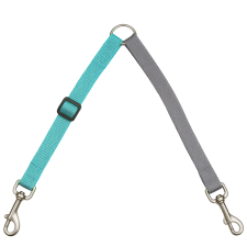  Dupla póráz elosztó, 25 cm, türkiz nyakörv, póráz, hám kutyáknak