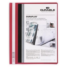 DURABLE Gyorsfűző, A4, széles, panorámás, DURABLE "DURAPLUS®", piros irattartó
