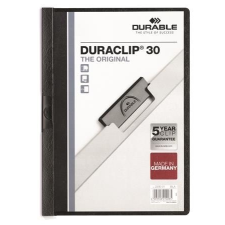 DURABLE Gyorsfűző, klipes, A4, DURABLE "DURACLIP® 30", fekete irattartó