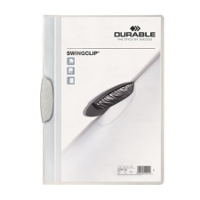 DURABLE Gyorsfűző, klipes, A4, DURABLE &quot;Swingclip® 30&quot;, fehér lefűző