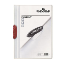 DURABLE Gyorsfűző, klipes, A4, DURABLE "Swingclip® 30", piros lefűző